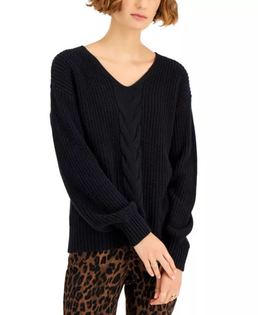 MSRP $50 Style & Co Petite Cable-Knit Sweater Black Size Petite XL