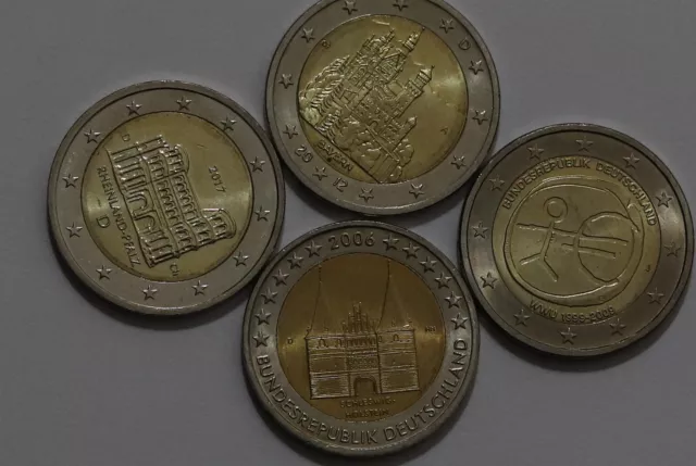 🧭 🇩🇪 Germany 2 Euro - 4 Commemorative Coins B56 #47