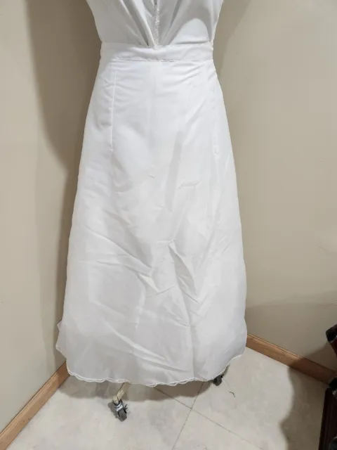 LONG WHITE FORMAL/BRIDAL SLIP with TULLE UNDERNEATH* EXCELLENT CONDITION *sz Sm