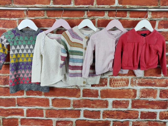 PACCHETTO CARDIGAN MAGLIONE BAMBINA ETÀ 12-18 MESI GAP ZARA ecc. SET CARDIGAN MAGLIONE LAVORATO A MAGLIA 86CM