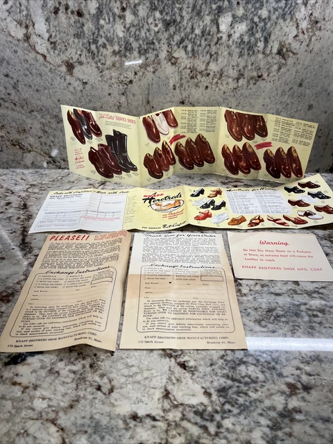 Vintage Knapp Shoes Brochure Catalog Pricing  Dress Shoes Fold Out Booklet, Etc