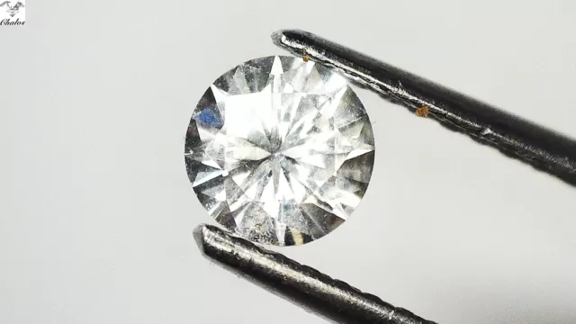 1x Saphir / Safir - Rund facettiert weiss 4,6mm 0,47ct. (1123A)