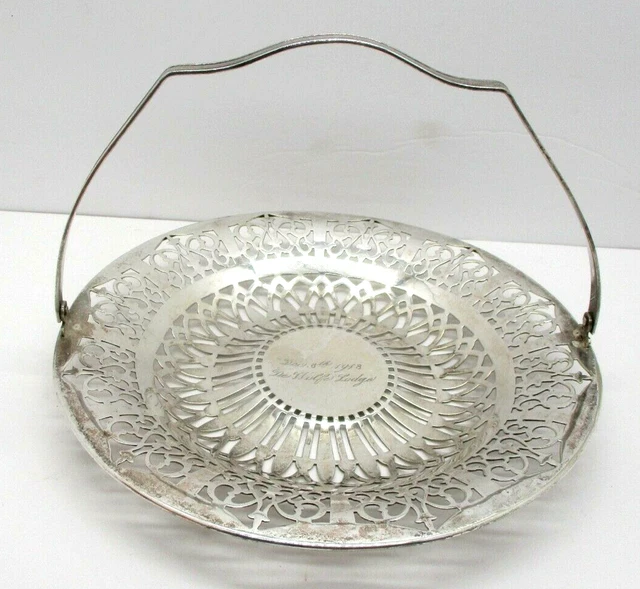 1918 Wolfe Lodge Silverplate Basket EPNS Duchess Plate