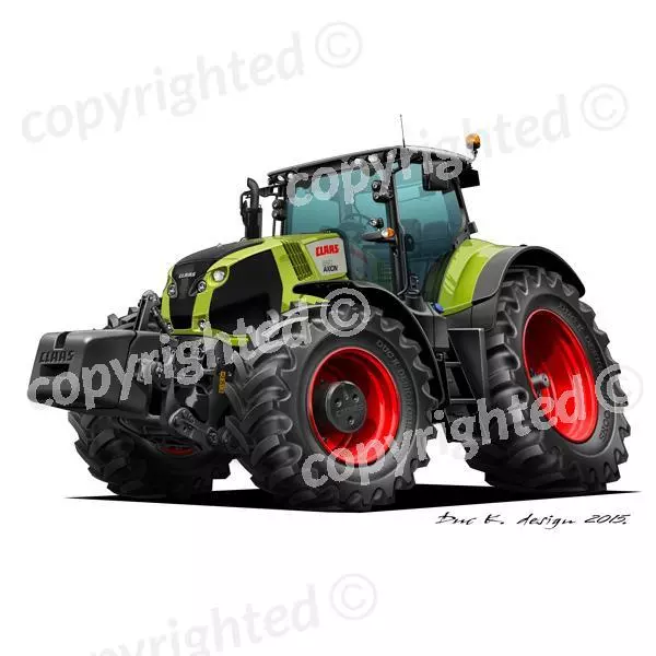 To Fit Claas Tractor - Vinyl Wall Art Sticker - Green