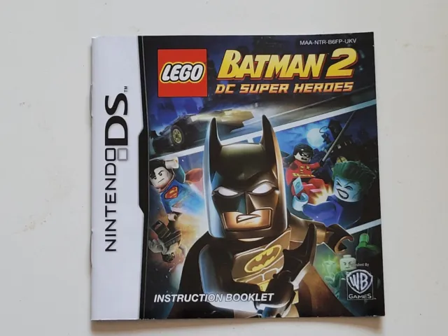 Nintendo ds Lego Batman 2 Dc Super Heroes booklet instructions manual ( ONLY )