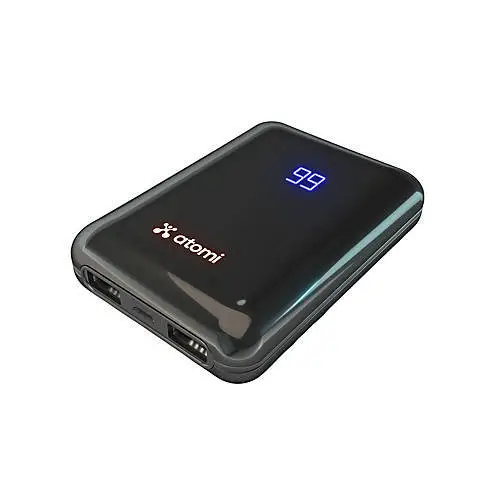Atomi 10,000mAh Mini Power Bank with Dual Smart USB Ports