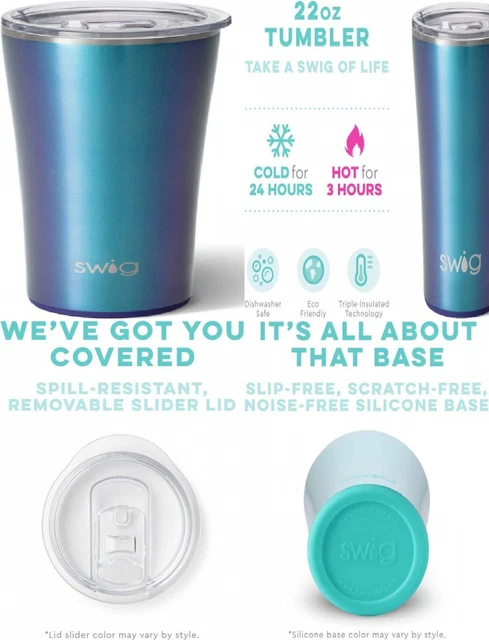 Swig Life 22oz Triple Insulated Stainless Steel Skinny Tumbler with Mermazing