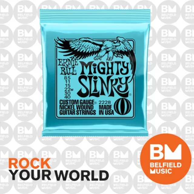 Ernie Ball 2228 Electric Guitar Strings Slinky Nickel Wound Mighty 8.5-40