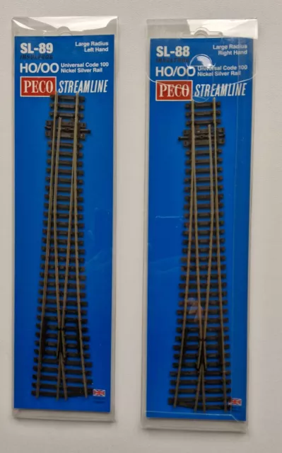 Peco SL-88 R/H and SL-89 L/H HO/OO Insulfrog Turnout Points.