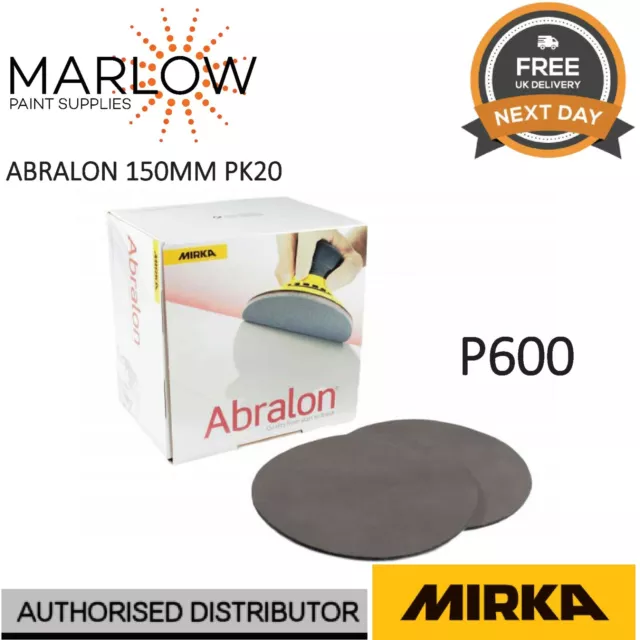 Mirka Abralon 150mm 6" P600 Grit HookNLoop Foam Fine Finishing Discs Pad  PK20