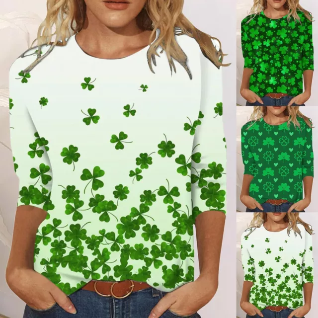 St. Patrick's Day Shirts for Women Shamrock Graphic Tees Lucky T-Shirt Irish Top