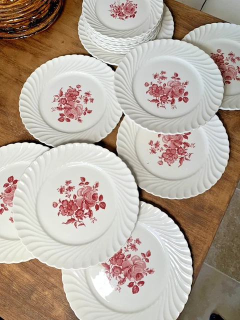 9 assiettes à dessert Luneville histoire parlante humour – Le Repaire des antiquites