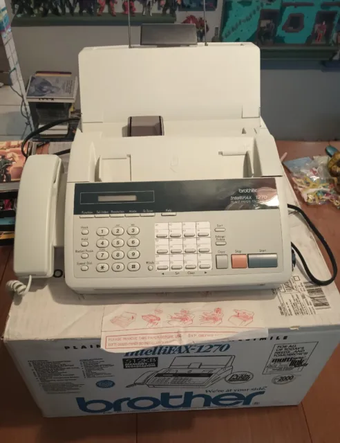 Brother IntelliFAX 1270e Fax Phone & Copier Machine Tested W/ Box