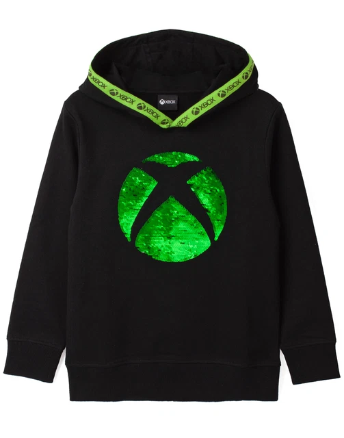 XBOX Felpa con cappuccio Ragazzi Bambini Flip Paillettes Gioco Maglione