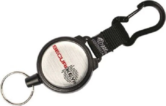 Securikey KARABINER KEY REEL 1200mm Cord, Heavy Duty, Large Ring *UK Brand