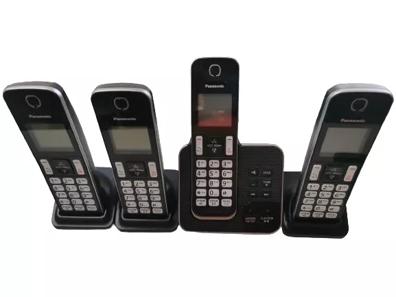 PANASONIC DECT Digital Cordless Phone with Answering Machine &Quad-Pack Handsets