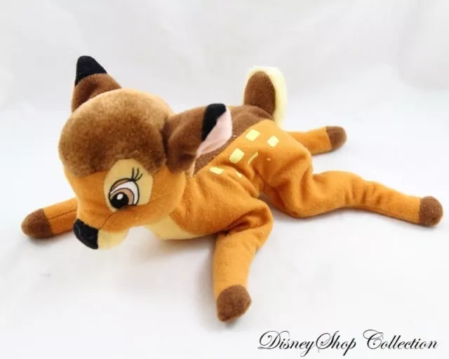 Peluche Bambi CREAPRIM Disney couché biche marron 28 cm (DOU)