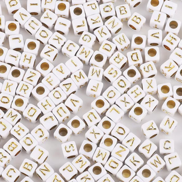 50pcs6mm Acrylic letter Spacer Beads For Jewelry Making DIY Necklace Bracelets E