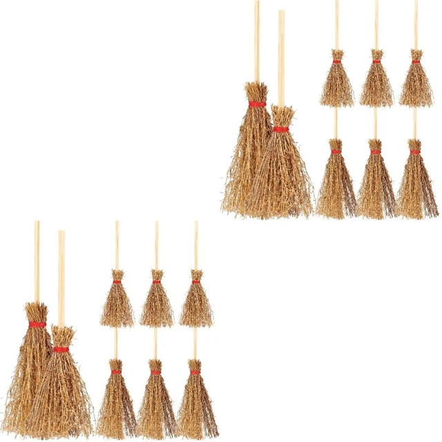 20 Pcs Mini Brooms Decorations Witches Broomstick Kids Small