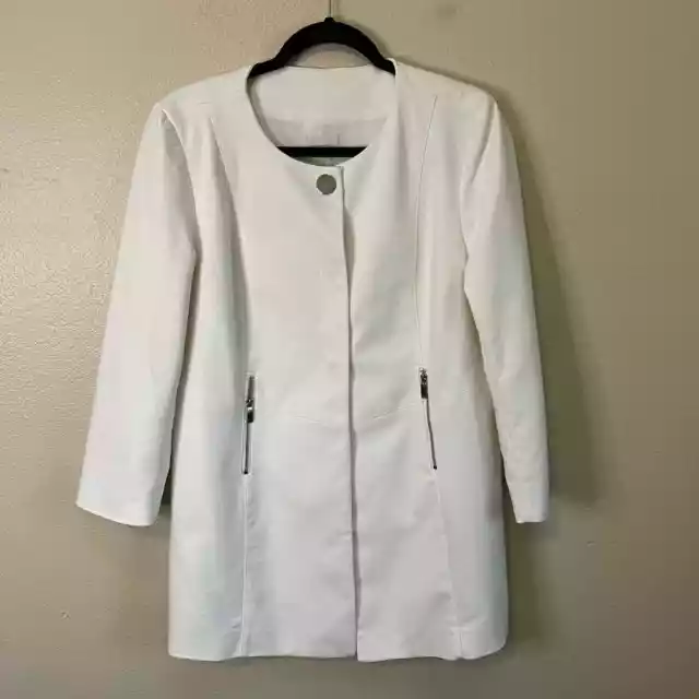 Chico's White Button Up Jacket Coat Size 1 M