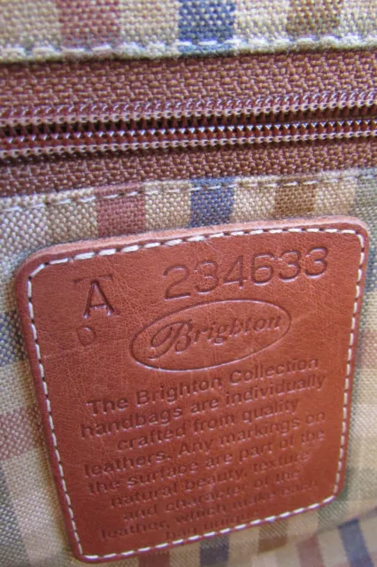 Vintage Brighton Brown Two Tone Croc Embossed Leather Tote Shoulder Bag Purse 12