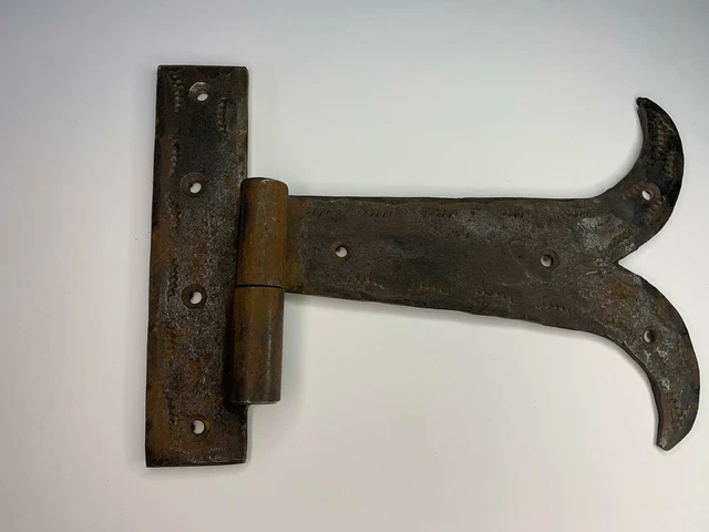 Pair Strong Black Wrought Iron Farm - Hand Forged Beeswax Cottage Door Hinge 6