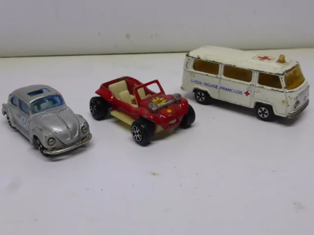 lot majorette Volkswagen buggy coccinelle combi T2 beetle 248 - 202 - 244  1/60