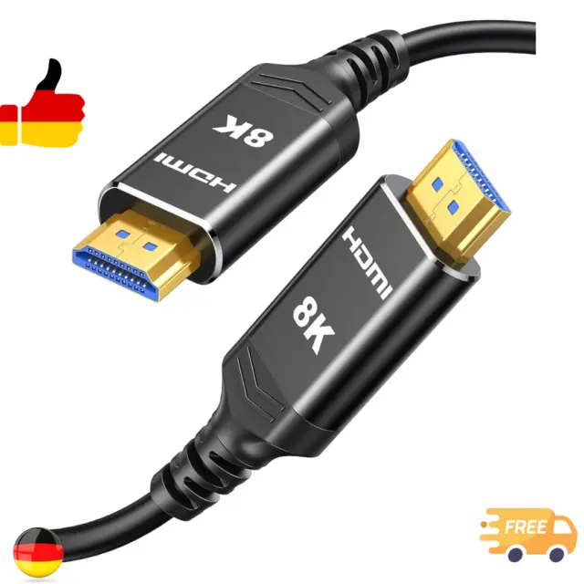8K HDMI Kabel 2.1 Glasfaserkabel 15m, 48Gbps Ultra High Speed für PS5/4,PC, NEU