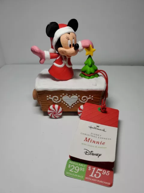 2016 Minnie Mouse Hallmark Disney Christmas Train Express Music Motion W/Tag