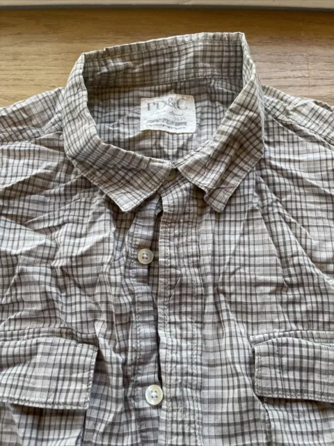 PD&C Mens Shirt XL Long Sleeve Button Front Multicolor Plaid Cotton