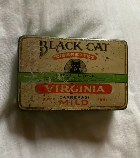 Black Cat Vintage Cigarettes Tin  Virginia Mild Collectable