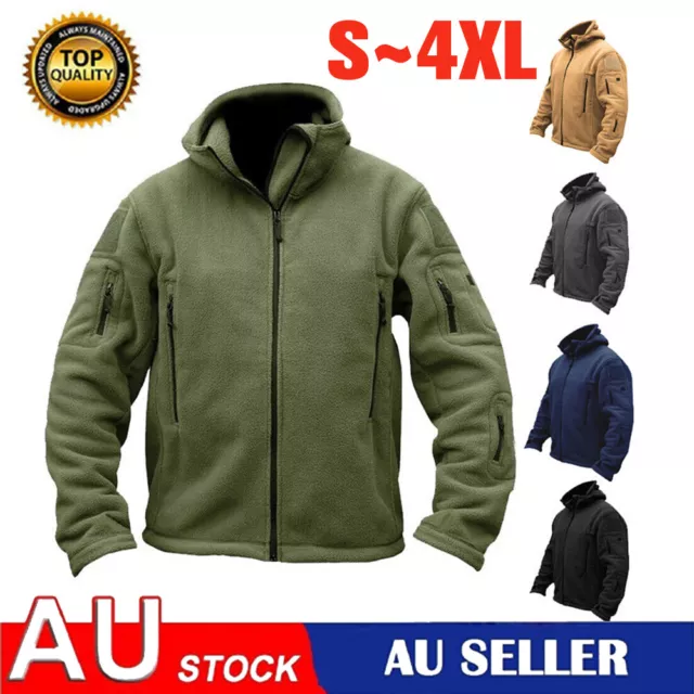 Tactical Recon Fleece Jacket Full Zip Army Hoodies Men Combat Warm Casual Hoody