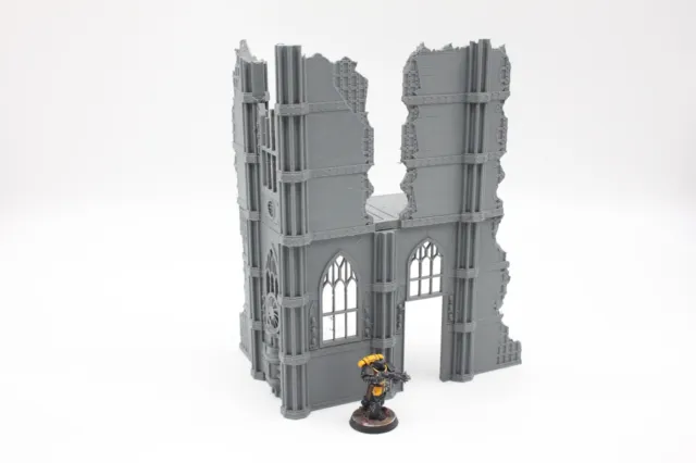 Grande pacchetto di edifici gotici in rovina terreno paesaggistico per giochi di guerra in miniatura 5