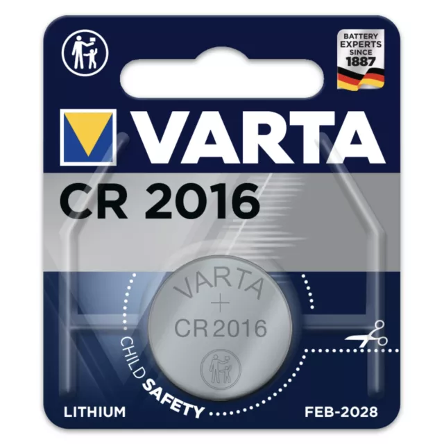 3x VARTA Batterien Lithium Knopfzellen CR2016 1er Blister