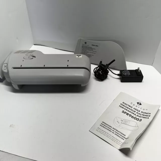 ACCO Electric 3-Hole Paper Punch Model 525 White Original Packaging TESTED