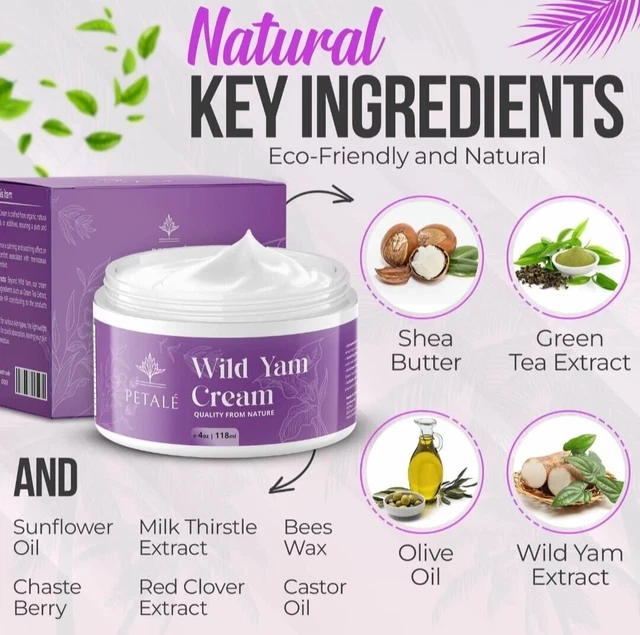 PETALE NOURISHING WOMENS Wild Yam Cream Natural and Paraben Free 118ml