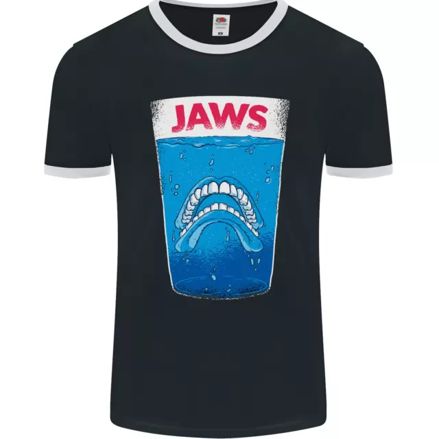 T-shirt da uomo Jaws Funny Parody Dentures denti teschio fotoL