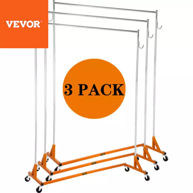 VEVOR Z-Truck Clothing Rack Rolling Garment Z Rack Lockable Casters Heavy-Duty