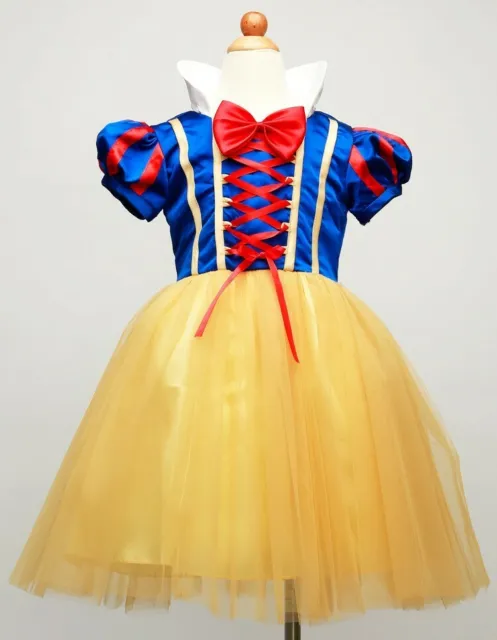 Snow White Princess Costume Fancy Dress With Bow & Headband 3-9 Years Book Week