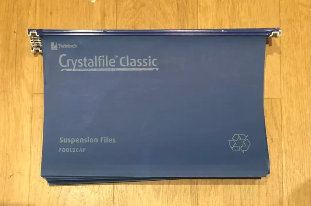 Rexel Crystalfile Assorted Classic Suspension Files - Blue - With Tabs and Paper