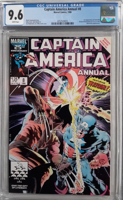 🔥Captain America Annual #8 Cgc 9.6*1986 Marvel*Mike Zeck*Versus Wolverine Cover