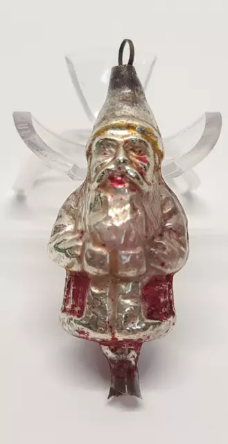 Vintage Antique Christmas Tree Ornament Mercury Blown Glass Santa Claus German