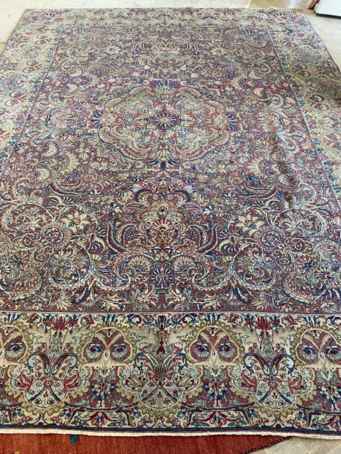 Tappeto Persiano Antico Kerman Kirman Laver ‘800 misura 358x270 Persian Rug