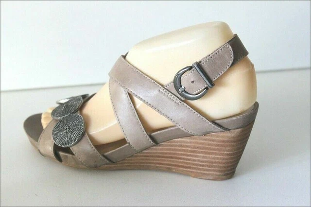Sandales Compensées JB MARTIN Cuir Marron Foncé Taille 41 - Occasion Parfait État