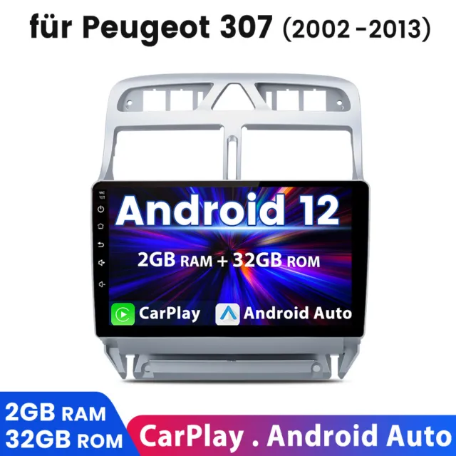 9"Android 12.0 Autoradio Pour peugeot 307 2002-2013 2Din GPS SAT Nav BT DAB WiFi