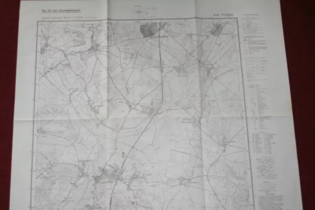 Topographische Karte TREBBIN - 3745 - Ausgabe 1941 / (62x60cm)