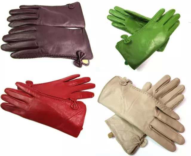 Femmes Neuf Qualité Premium Véritable Super Doux Gants Cuir Entièrement Doublé