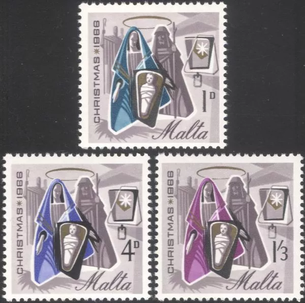 Malta 1966 Christmas/Greetings/Nativity/Stable/Shepherd/Animation 3v set  n45313