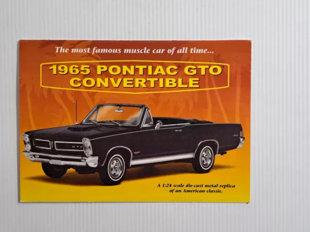 Danbury Mint Brochure - 1965 Pontiac Gto Convertible