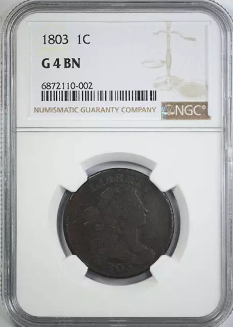 1803 Draped Bust Large Cent 1C NGC G4BN